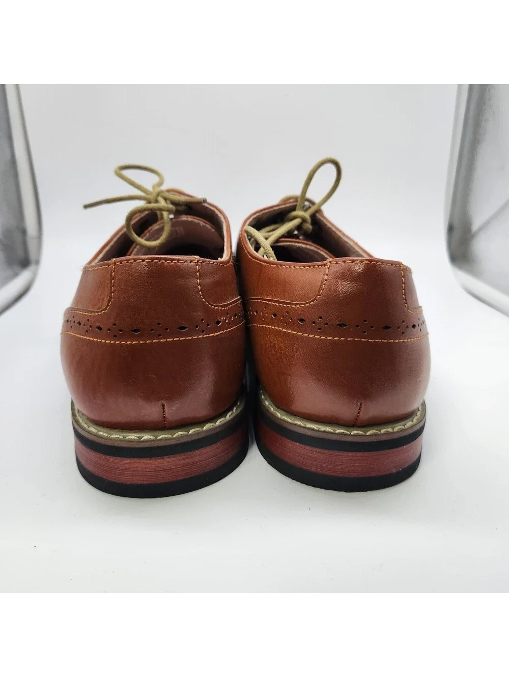 Bruno Marc Princewide-16 Men's 10.5W Brown Leather Derby Oxford Dress Shoes